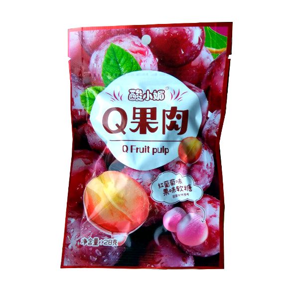 Мармеладные фрукты "Q Fruit pulp" со вкусом винограда 28гр.