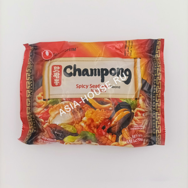 Лапша б/п NONGSHIM Champong острая с морепродуктами, 130 г